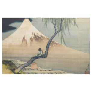 Tecido Katsushika Hokusai - Menino Vivendo o Monte Fuji