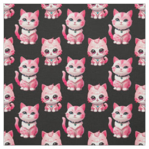 Tecido Kawaii - Gatinhos Rosa Design