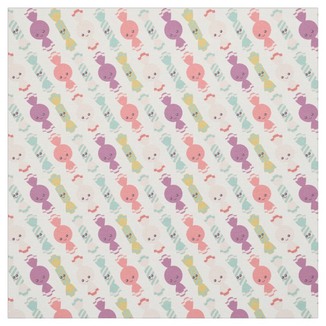 Tecido Kawaii Smiling Candy All-Over Pattern (Modelo)