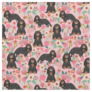 tecido kc spaniel preto e castanho