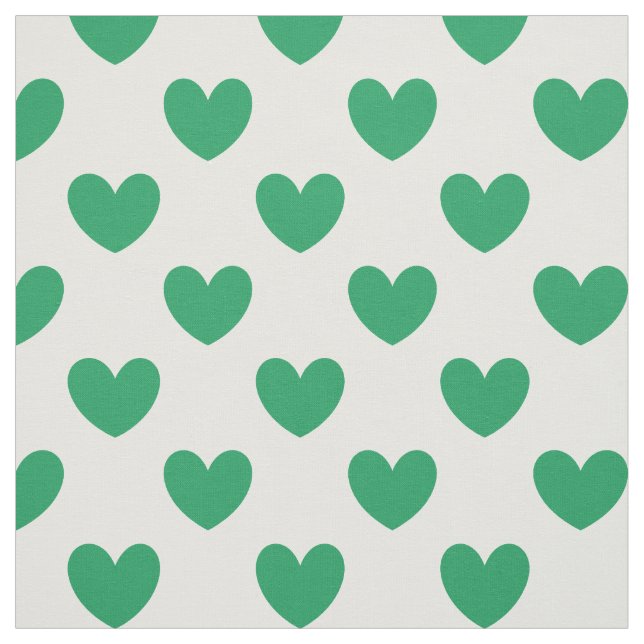 Tecido Kelly Green Polka Hearts em branco (Modelo)