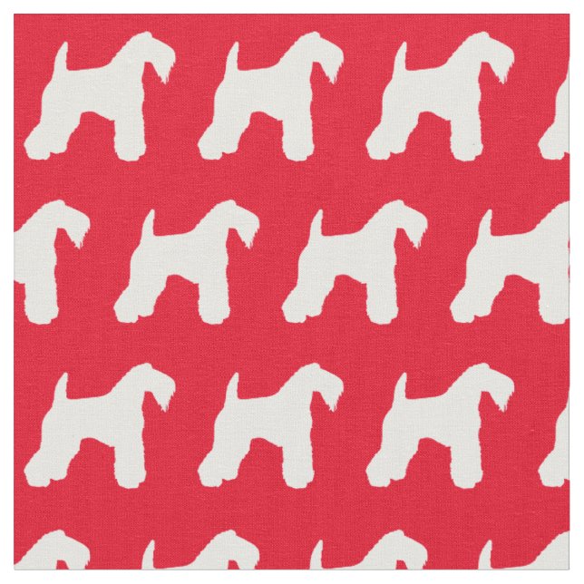 Tecido Kerry Blue Terrier Dog Silhouket Pet red (Detalhe)