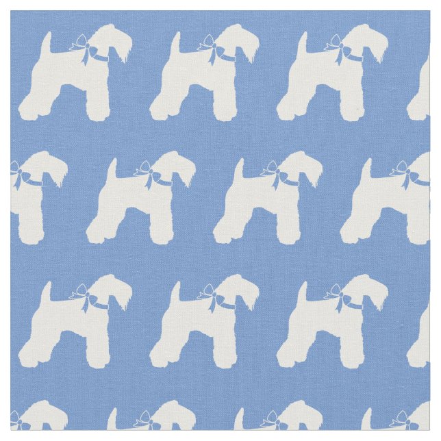 Tecido Kerry Blue Terrier Dog Silhoule Pet Light Blue (Detalhe)