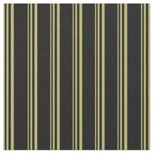 Tecido Khaki Escuro e Padrão Preto Vinculado/Striped