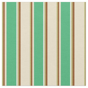 Tecido Khaki Escuro, Marrom, Tan, Verde-Mar e Branco