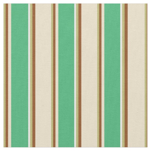Tecido Khaki Escuro, Marrom, Tan, Verde-Mar e Branco (Detalhe)