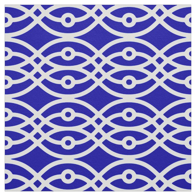 Tecido Kimono impressão, azul de cobalto e branco (Modelo)