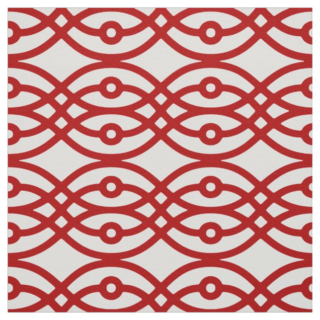 Tecido Kimono impressão, branco e vermelho escuro (Modelo)