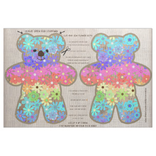 Tecido Kit de Corte e Costura de Urso Arco-Íris de Pelúci