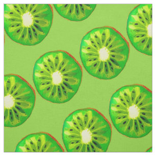 Tecido Kitsch do pop art da fruta do verde do quivi