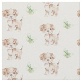 Tecido Kleiner Hund mit Schmetterling