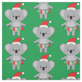 Tecido Koala no Chapéu Santa e Decoração no Natal