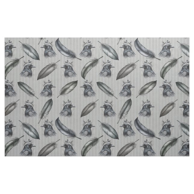 Tecido Krähen Crows Rabe Muster mit Federn (Fat Quarter)
