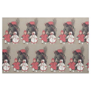 Tecido Krampus Perseguindo Crianças Interruptor