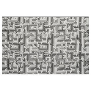 Tecido Kuba Maze Style 221019 - Preto em Branco