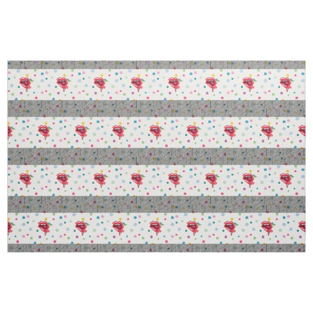Tecido Lábios LOUCOS E DIVERTIDOS (Fat Quarter)