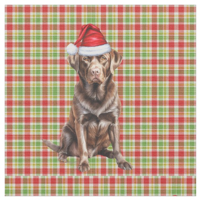 Tecido Laboratório de Chocolate de Natal Cão Vermelho e X (Detalhe)