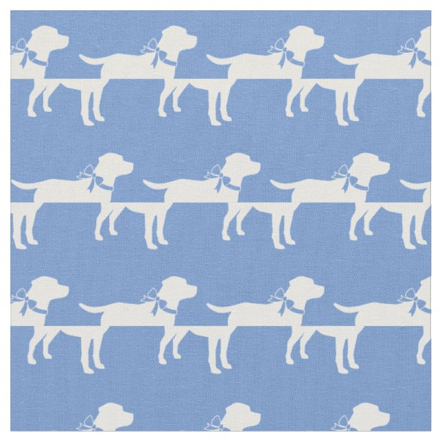 Tecido Labrador Cão-Retriever Silhout Pet Azul-Claro (Detalhe)