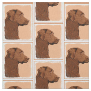 Tecido Labrador retriever (chocolate) que pinta - arte do