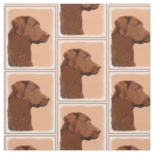 Tecido Labrador retriever (chocolate) que pinta - arte do (Modelo)