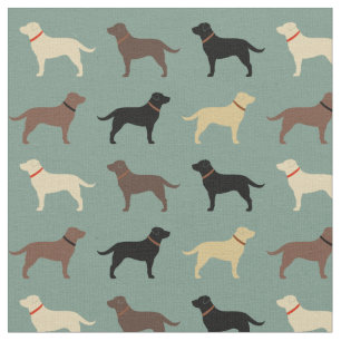 Tecido Labrador Retriever Dog Silhouettes Laboratórios d