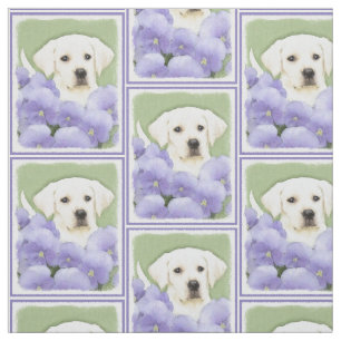 Tecido Labrador Retriever Puppy Pintura Original