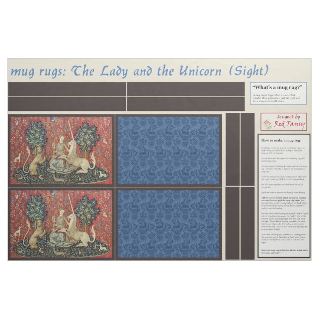 Tecido Lady e Unicorn faça xixi (Fat Quarter)