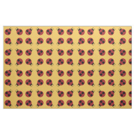 Tecido Ladybug 60s retro legal vermelho