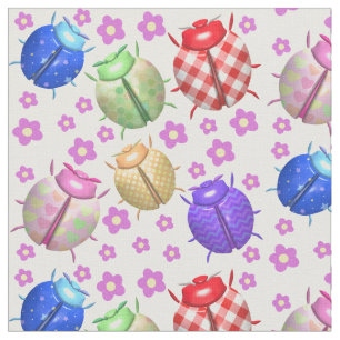 Tecido Ladybug e flores bebês crianças berçários