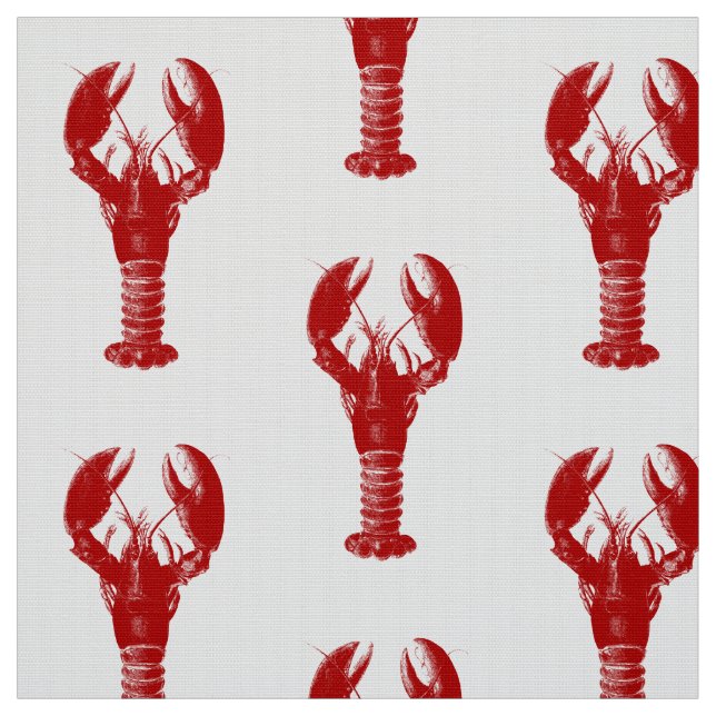 Tecido Lagosta vermelho escuro no branco (Modelo)