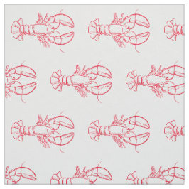 Tecido Lagostas Vermelhas e Brancas