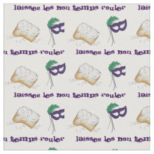 Tecido Laissez Les Bon Temps Rouler Mardi Gras Beignet