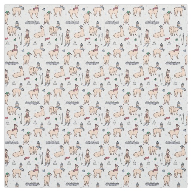 Tecido Lamas no teste padrão de esqui dos chapéus & dos (Modelo)