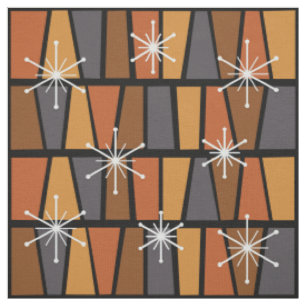 Tecido Laranja Abstrato de MCM geométrico