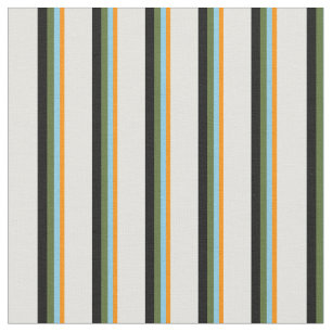 Tecido Laranja, Azul-Céu, Verde-Oliva, Preto e Cinto-Clar