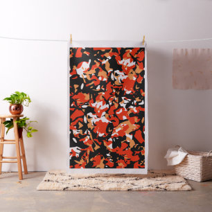 Tecido Laranja Black Camo