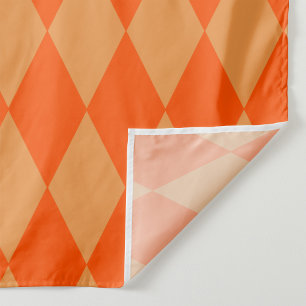 Tecido Laranja Claro e Escuro Harlequin Diamantes Xadrez