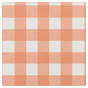 Tecido Laranja e Gingham Branco