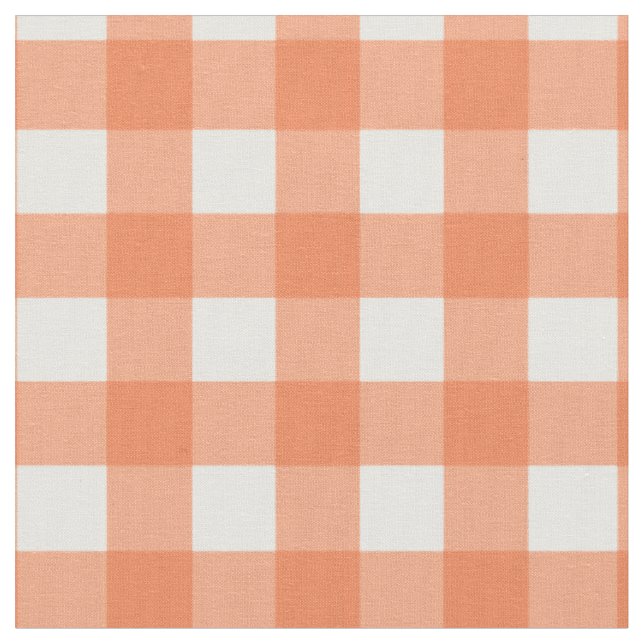 Tecido Laranja e Gingham Branco (Detalhe)
