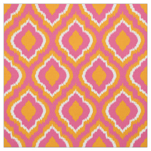 Tecido Laranja e rosa Ikat marroquino