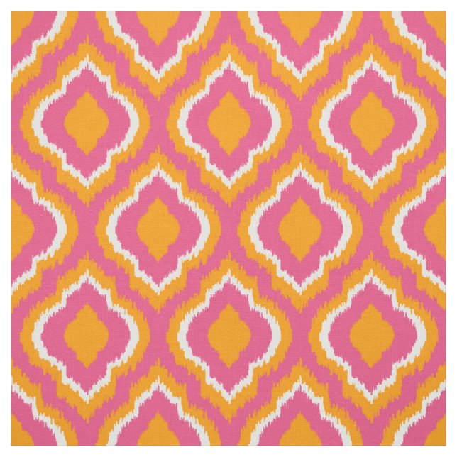 Tecido Laranja e rosa Ikat marroquino (Modelo)