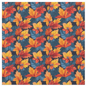 Tecido Laranja e Russet Autumn Leaves