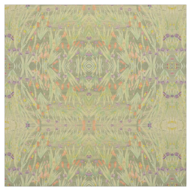 Tecido Laranja Enferrujado Verde Escuro e Roxo (Modelo)