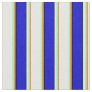 Tecido Laranja Escuro, Amarino, Branco, Azul e Preto