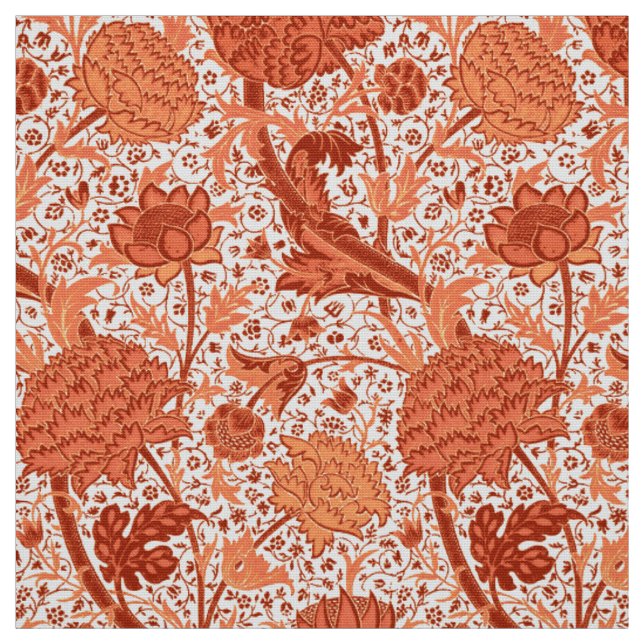 Tecido Laranja floral de William Morris, coral Jacobean (Modelo)