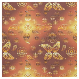 Tecido Laranja floral do inclinação de Boho