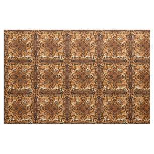 Tecido Laranja Marrom Bali Estilo Batik Paisley