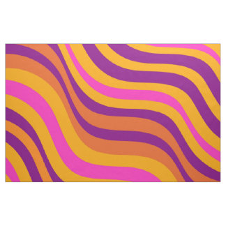 Tecido Laranja Ousado Rixas Onduladas Rosa Roxo Retro Y2K