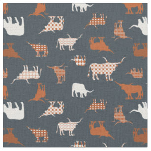 Tecido Laranja Queimada e Cinzas Escuras Patternas Longho
