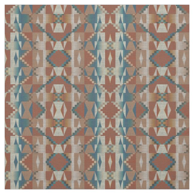 Tecido Laranja Queimada Taupe Azul Teto Castanho Parede E (Modelo)